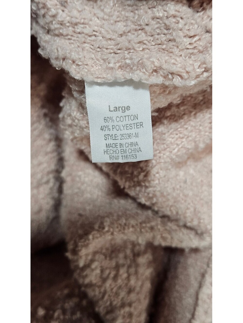 Warm & Cozy Lifestyle Pink Boucle Sweater Large Cotton - Picture 4 of 7